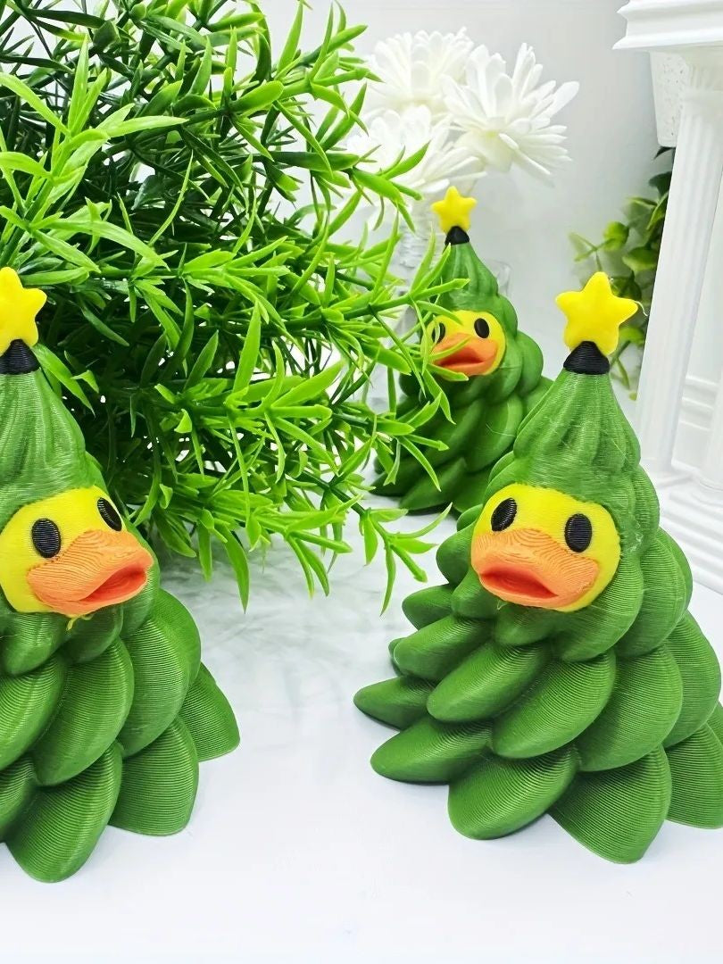 Christmas tree duck statue-lovely yellow mouth, indoor/outdoor decoration suitable for home, office, party-no electricity, perfe