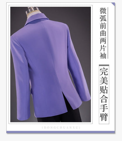 Ouran High School Host Club Haruhi Fujioka Cosplay Costume DK Uniform Purple Suit Anime Roleplay Men Women Full Set