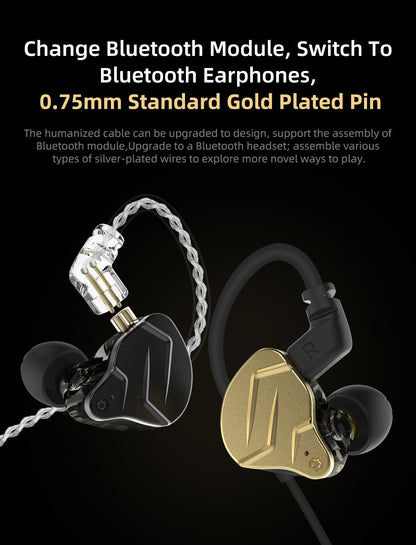 KZ ZSN Pro X Metal Earphones 1BA+1DD Hybrid Technology HIFI  Earbuds In Ear Monitor Headphone Sport Noise Cancelling Headset