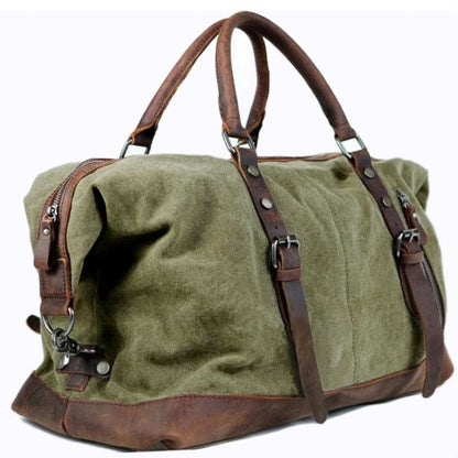 Bolsas de viagem de couro e lona militar vintage masculinas Bolsas de mão para viagem Bolsas de viagem masculinas sacola de viagem bolsa grande de fim de semana bolsa para pernoite