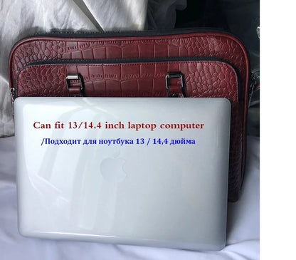 Motaora 2025 Women's Bag Leather Briefcase For 14-inch Laptops Women Professional Business Shoulder Bag Fashion Solid Handbags