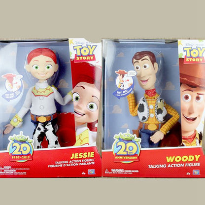Boneca Jessie e Woody Articuladas com Som Toy Story Modelo Boneco Figuras de Ação Presentes de Natal Halloween para Crianças