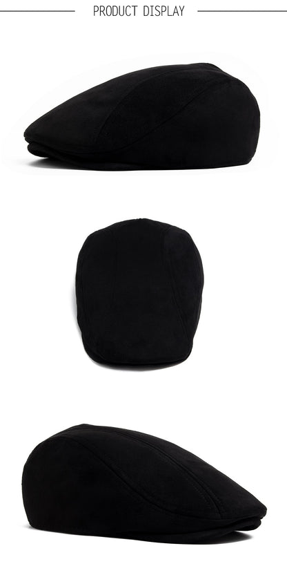 New Suede Autumn Winter Beret Fashion Vintage Men Women Newsboy Hat Casual Flat Visor Cap Berets For 54-58cm Head Circum Ference