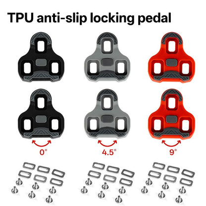 2PCS for LOOK KEO Compatible Road Bike Cleats  0° 4.5° 9° Adjustable Pedal Clips with Float Angle for Cycling