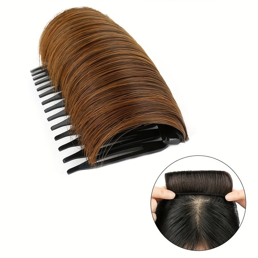 Franja Invisível de Cabelo Sintético, Almofada de Cabelo Liso Alto para Pentear para Cima, Acessórios de Cabelo Falso, Extensão de Cabelo Natural para Peruca Feminina
