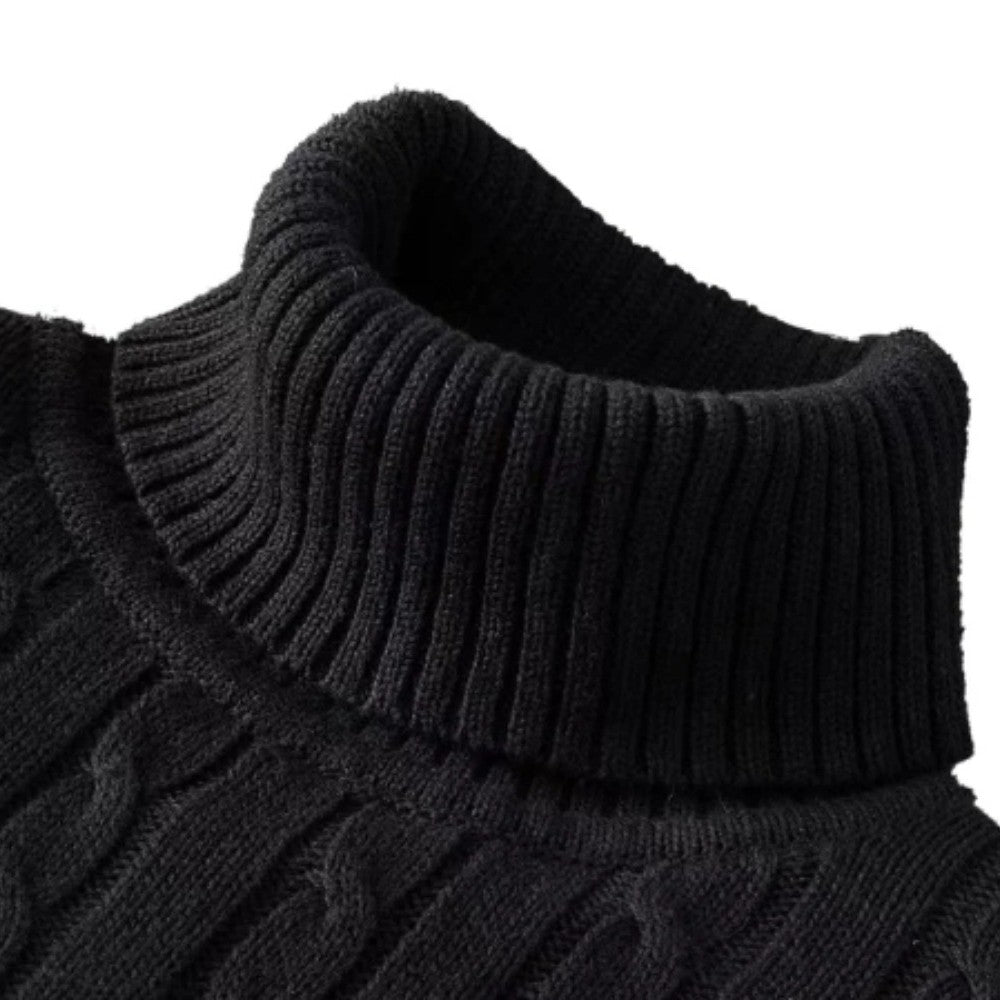 New Men's Turtleneck Sweater Solid Color High Neck Pullover Knitted Sweaters Casual Elastic Sweatwear Mens Fall Winter