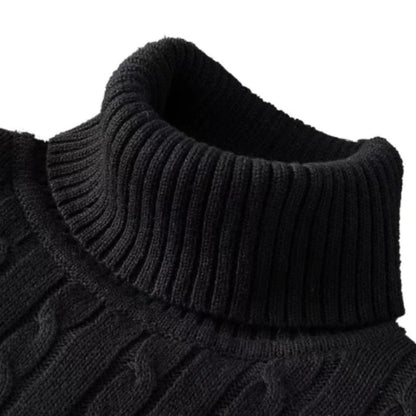 New Men's Turtleneck Sweater Solid Color High Neck Pullover Knitted Sweaters Casual Elastic Sweatwear Mens Fall Winter