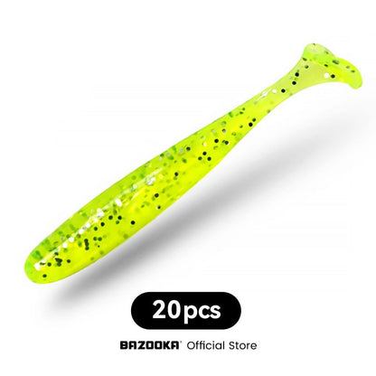 Bazuca 100mm 150mm Isca de Pesca Big Easy Shiner Shad Worm Silicone T Cauda Iscas Macias Wobbler Swimbait Pesca Baixo Perca Inverno