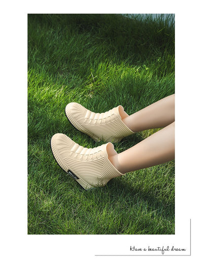 Versatile Casual Short-barreled Waterproof Shoes Men Women Lined With Fleece Warmth Anti-slip Wear-resistant Outdoors Rain Boots