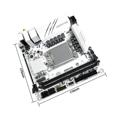 JGINYUE Placa-mãe B760i LGA 1700 Suporte Intel Core 12ª 13ª DDR4 3200mhz RAM Última mini itx B760i-GAMING