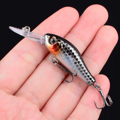1 Isca Artificial Flutuante Mini Minnow Crank Wobbler Jerkbait Rígida para Pesca de Robalo em Água Doce e Salgada