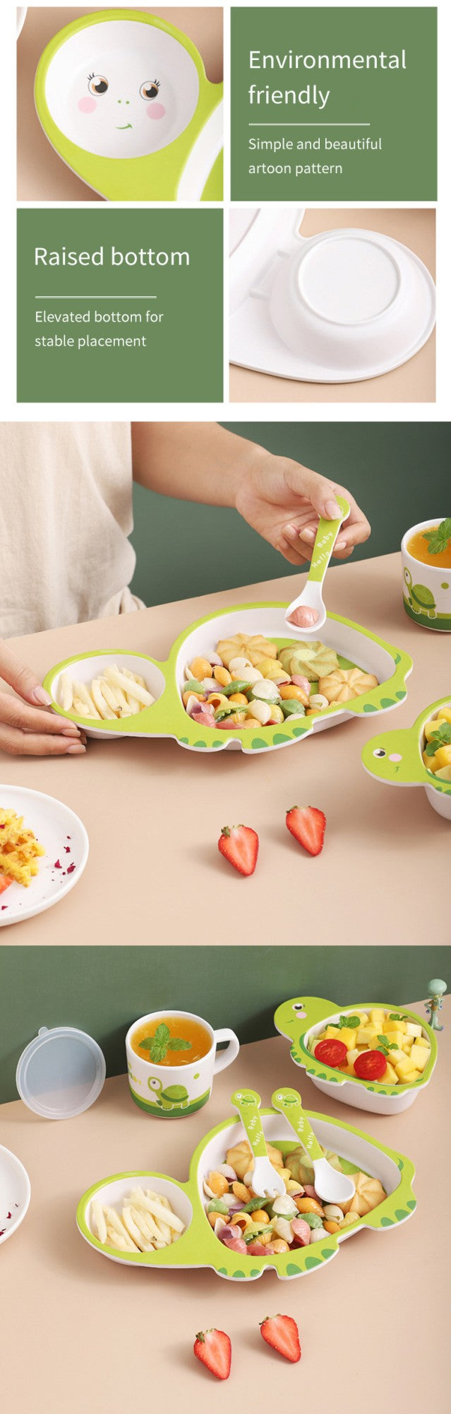 Kids Cups Set Natural Bamboo Fiber Baby Cup Toddler Water Suit Cartoon Animal Cute Creative Children Cup Daily Use Cups