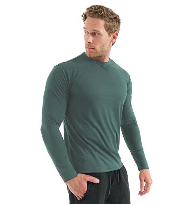 Men's 100% Merino Wool Base Layer 240G Shirt Thermal Top Warm Wicking Breathable Anti-Odor Underwear Warm Base Layer Clothing