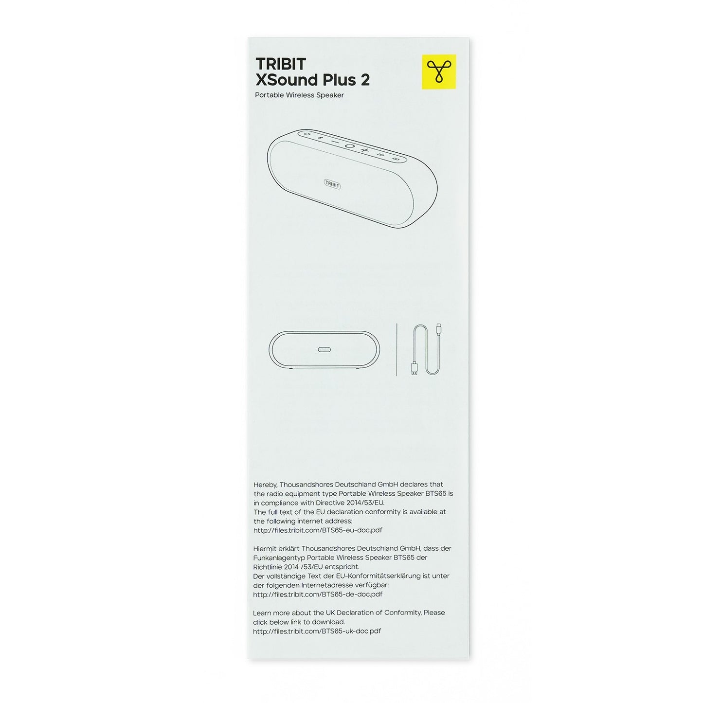 Caixa de Som Portátil Bluetooth TRIBIT XSound Plus 2, 30W de Potência, à Prova d'Água IPX7, Sem Fio, 24 horas de Reprodução Para Acampamento, Caminhada