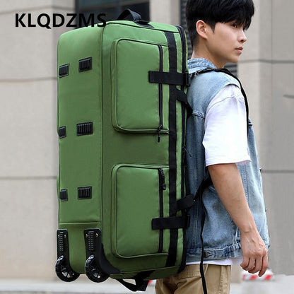 Bolsa de bagagem externa KLQDZMS, bolsa organizadora de roupas de capacidade superdimensionada, mochila de viagem masculina de tecido Oxford, mochila de remessa