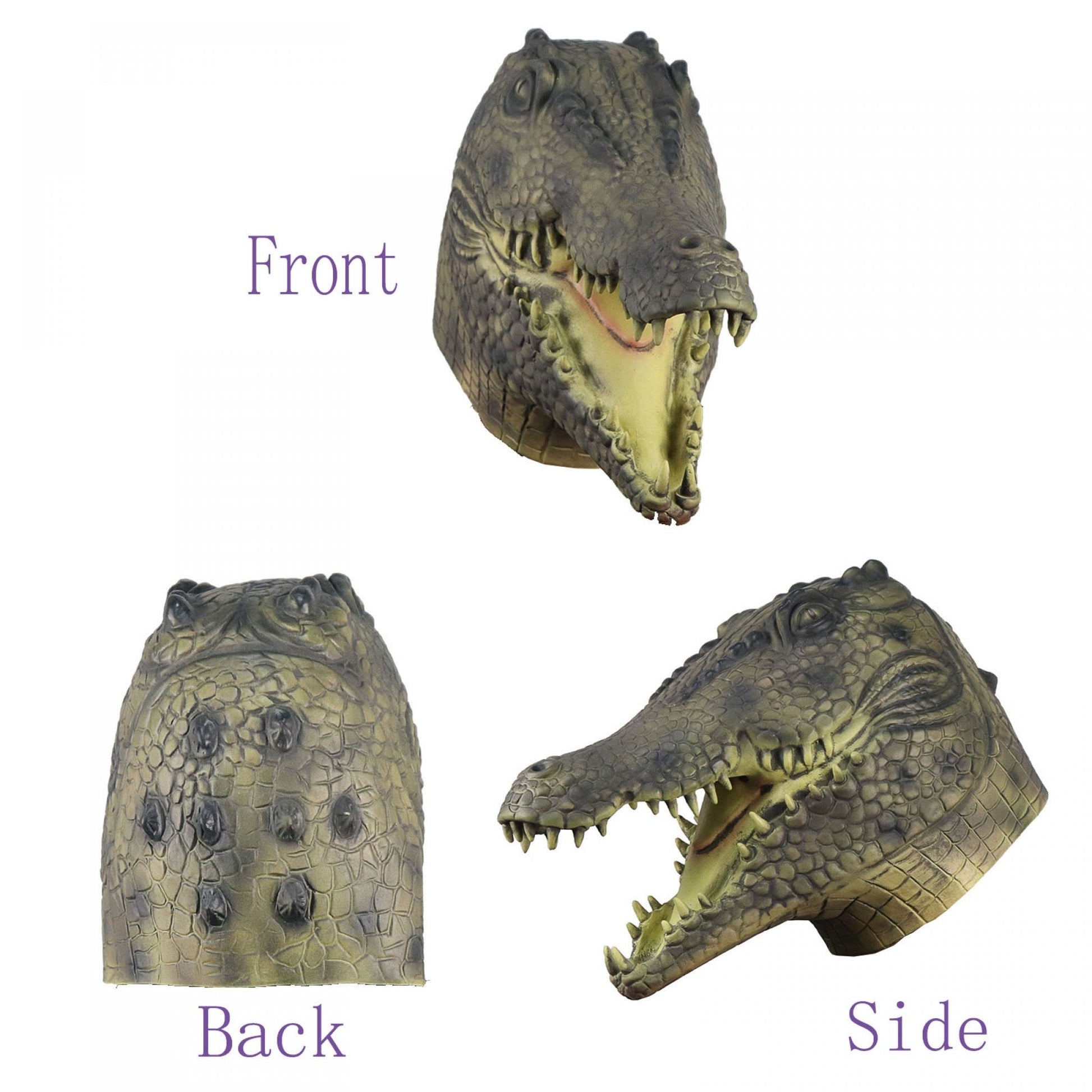 Adults Halloween Crocodile Head Mask Funny Giant Crocodile Face Covering Creative Masquerade Costume Head Facewear Cosplay Party