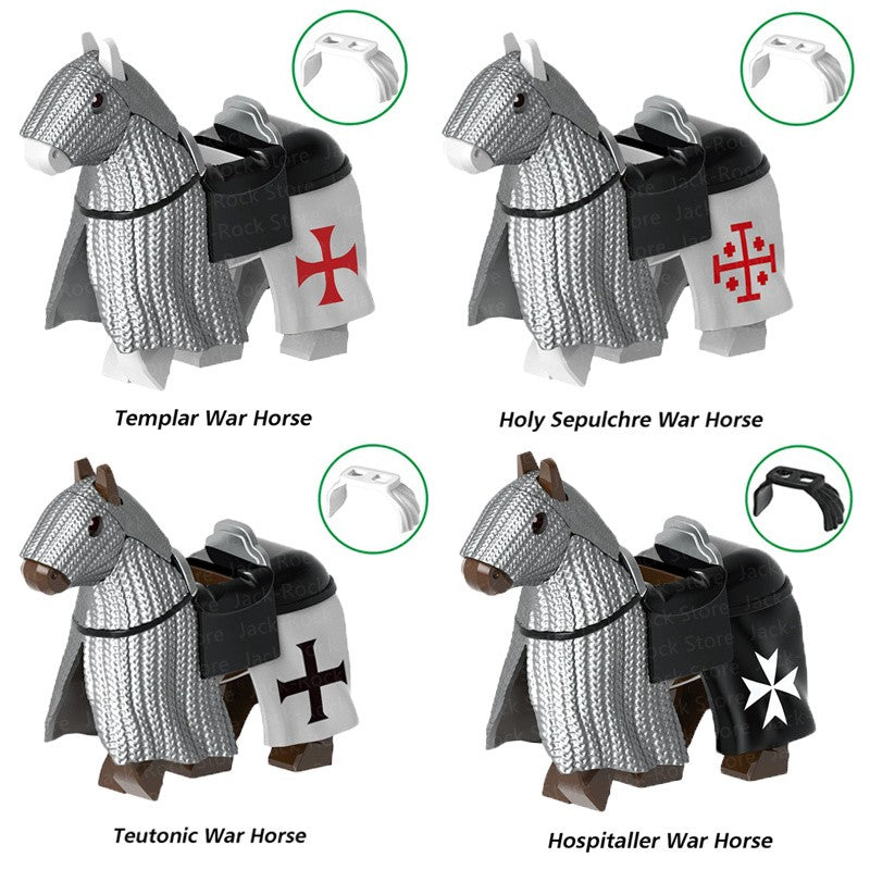Blocos de Montar Zoológico Medieval Acessórios de Personagens Montarias Animais Cervos Elefantes Camelos Lobos Cavalos de Guerra Tijolos Brinquedos Presentes K080