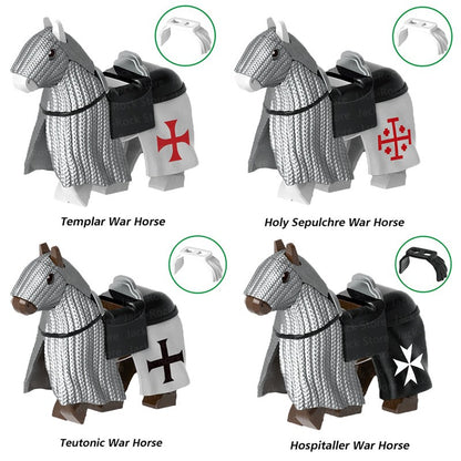 Blocos de Montar Zoológico Medieval Acessórios de Personagens Montarias Animais Cervos Elefantes Camelos Lobos Cavalos de Guerra Tijolos Brinquedos Presentes K080