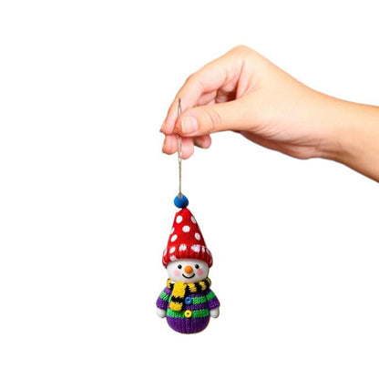 New··8/16Pcs 2D Christmas Snowman Pendants Wood Cartoon Xmas Tree Hanging Ornament DIY New Year Party Atmosphere Decor Supply