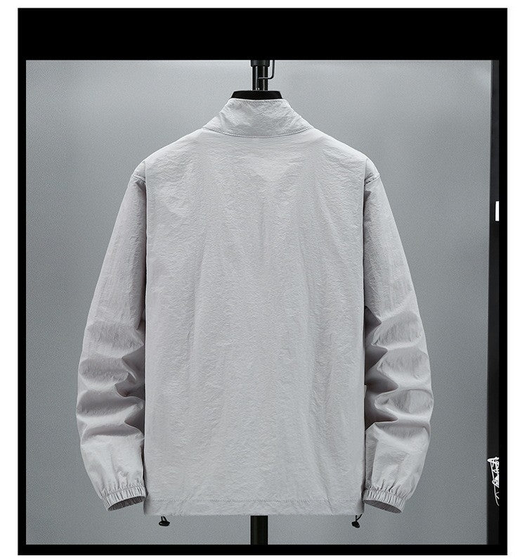 Men Teens Breathable Ultrathin Ultralight Stand Collar Quick Dry Sun-Protective Camping Hiking Jacket Skin Coat Windbreaker