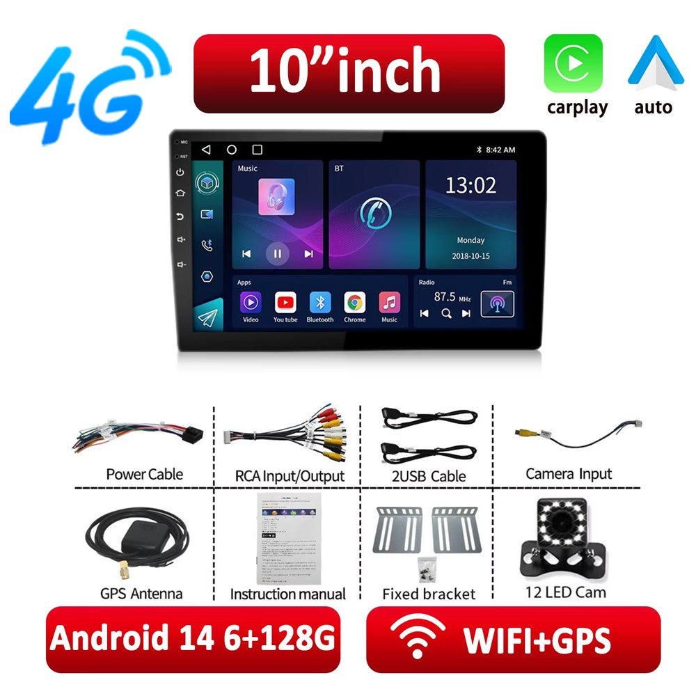 ESSGOO Car Radio Wireless Carplay Android Auto 2 Din 7"/9" GPS Navigator MP5 Player Glass Screen  Wi-Fi FM BT Car Stereo