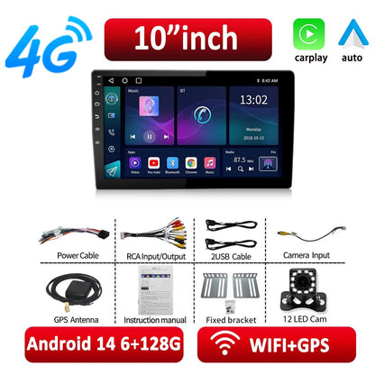 ESSGOO Car Radio Wireless Carplay Android Auto 2 Din 7"/9" GPS Navigator MP5 Player Glass Screen  Wi-Fi FM BT Car Stereo