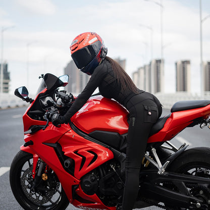 WOSAWE Women Motorcycle Jacket and Pants Set with Removable Pads Soft Protective Gear CE Certified Safety Moto Racing Clothes