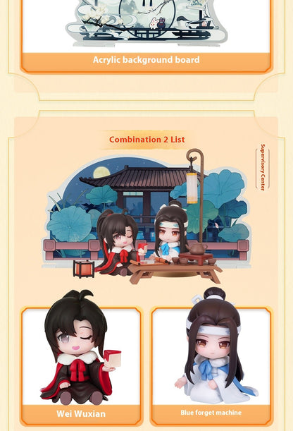 Mo Dao Zu Shi Cloud Deep Series Anime Figurine - Wei Wuxian Lan Wangji Q-Version Action Toy Model Collectible Gift for Fans