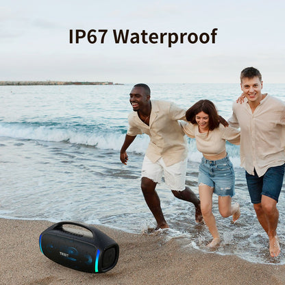 Caixa de Som Bluetooth TRIBIT StormBox Blast 2, Potência de 200W com Subwoofer, Alto-falante de Festa Externo IP67, 30 Horas de Reprodução, LED, Entrada para Microfone