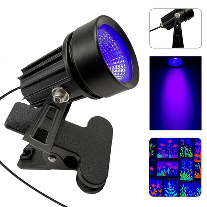 UV Purple Light Spot Light 5V USB Plug UV Projection Light With Clip Clamp Lamp LED Black Light for Glow Party Halloween