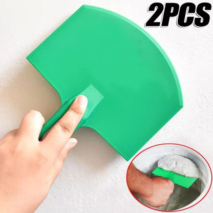 2 Peças Pá de Balde Curvo Placa de Massa Espátula de Gesso Raspadores de Tinta Pincéis para Raspar Decalques Aplicador de Construção de Patches