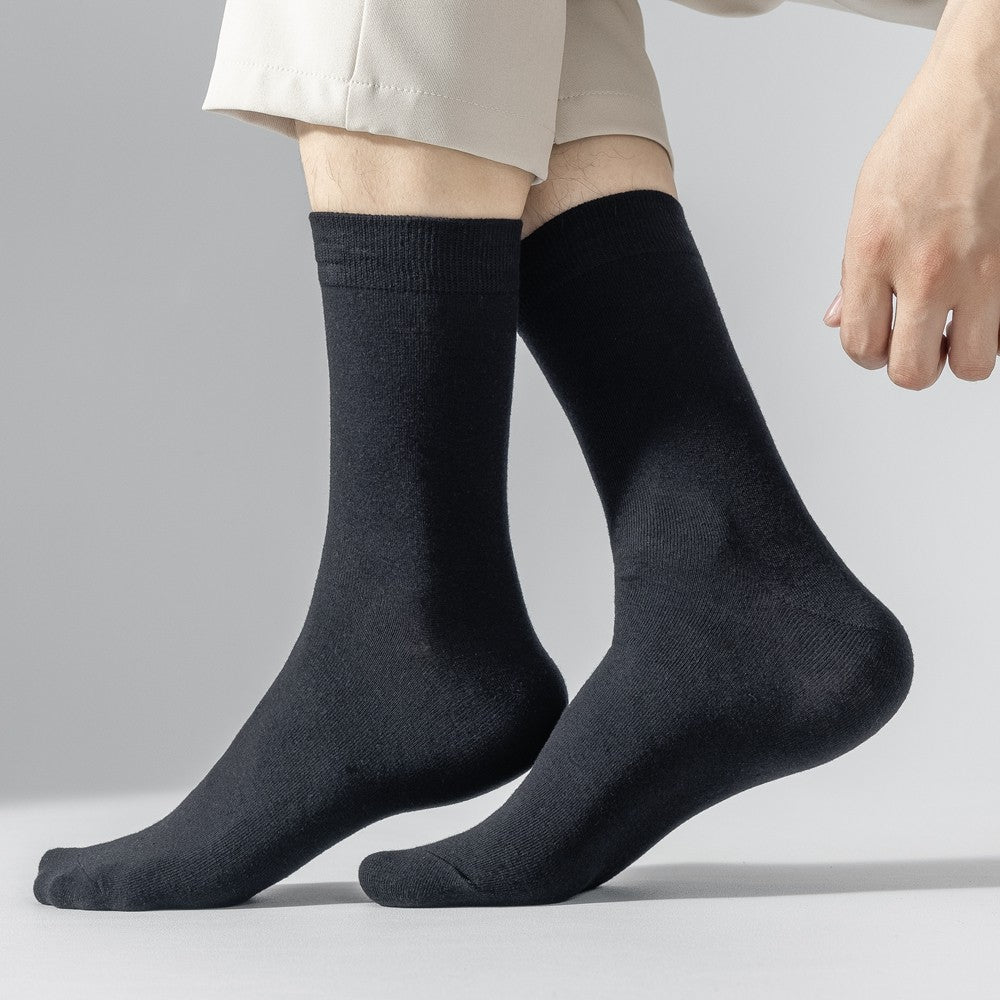 6 Pairs EUR44-50 Plus Size Men Socks High Quality Cotton Socks Breathable Mid Tube Sports Business Socks Black White