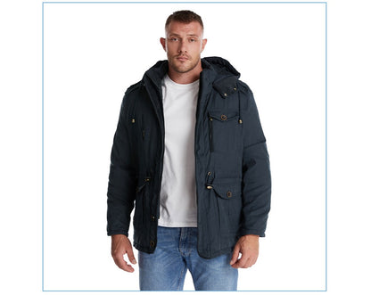Winter Mens Fleece Warm Jackets Fashion Men Thicken Thermal Tactical Hooded Coats Men Outdoor Multi-pocket Windbreaker Jacket