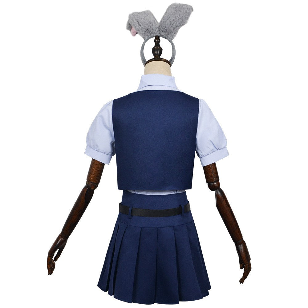 Hot Movie Zoo Judy Cosplay Costume Adult Rabbit Police Officer Cosplay Halloween Carnival Party Suit With Rabbit Ear Headwear