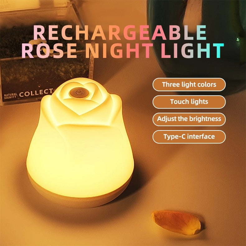 Night Lights for Bedroom Sleeping Lamp Rose Decor Light USB Charging Touch Led Lights For Christmas Gift House Decoration light