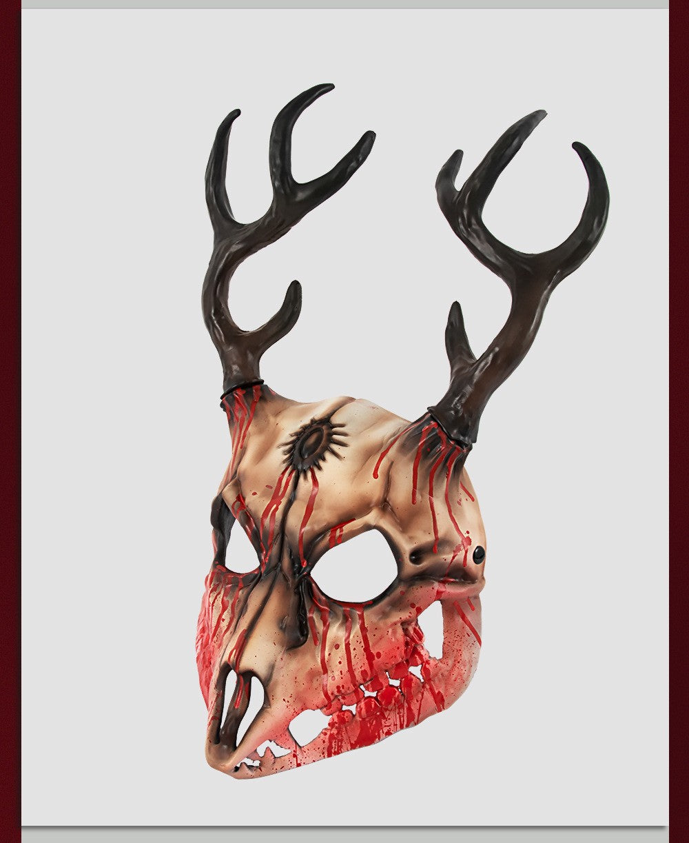 Demon Wendigo Elk Mask Cosplay Gothic Headpiece Animal Antlers Horn Bone Masks Halloween Carnival Purim Party Costume Props