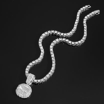 Colar Pingente Última Ceia Delicado Brilhante Joias Masculinas Combinando Corrente Tênis Iced Out 4mm Moda Masculina Estilo Hip Hop Presente Feminino