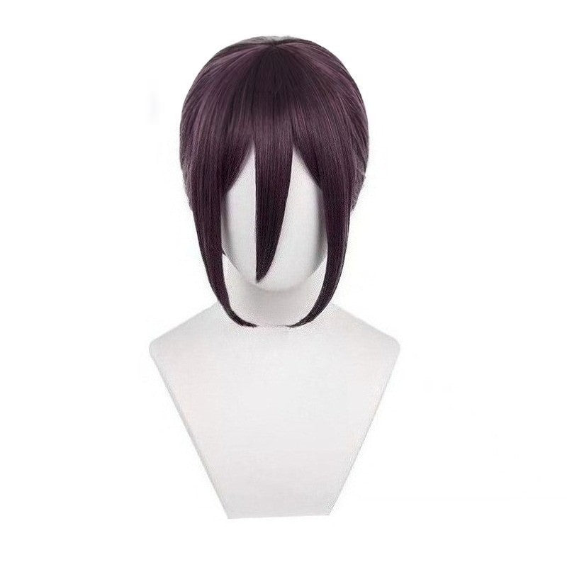 Serra Elétrica Homem Reze Cosplay Peruca Sintética Curta Reta Peruca Anime Coser Menina Bonito Fibra Resistente Ao Calor Peruca de Alta Qualidade Dia das Bruxas