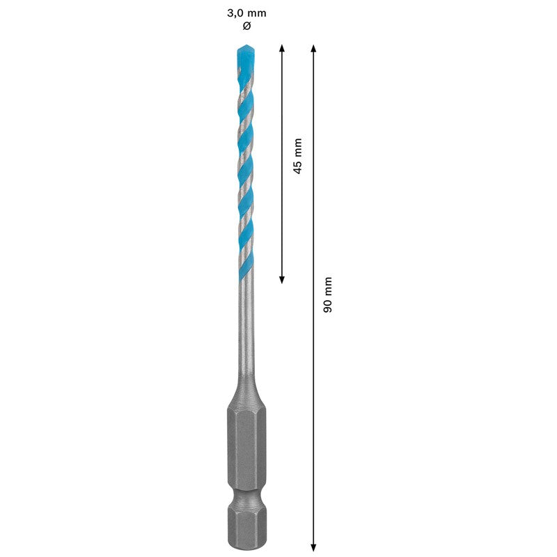 BOSCH EXPERT HEX-9 Broca Multiconstrução Para Concreto Azulejos Macios Broca Helicoidal de Alta Dureza 2608900569 2608900574
