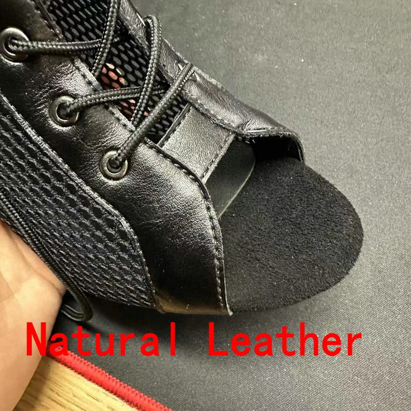 Novas Sandálias Femininas de Salto Alto Sexy Vazadas em Tela Tendência da Moda Verão Conforto Peep Toe Botas Stilettos Jazz Dance Tamanhos Grandes