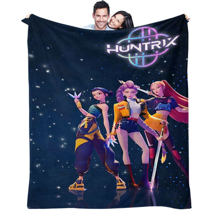 Manta K-Pop Demon Hunter Quente Anime Menina Equipe Manta de Flanela para Sofá Sala de Estar Inverno Quente Presente para Fãs
