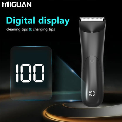 Men's body trimmer, electric shaver, electric inguinal and hair trimmer, ceramic blade male hygiene shaver trimmer