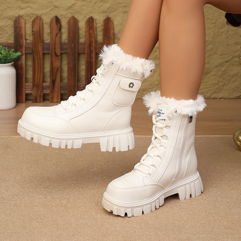 Women's Winter Fleece-Lined Warm  Boots2025New Versatile Height-Increasing Women's Boots Slim Short Boots