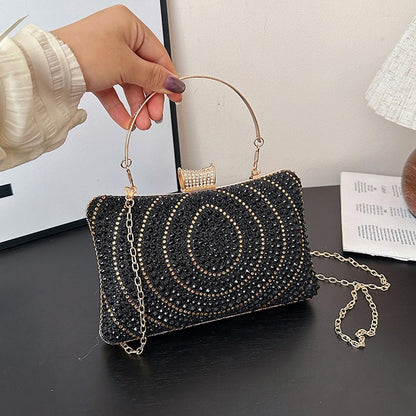 Luxury Women's Evening Bag Sparkling Rhinestone Handbag Fashion Chain Crossbody Bag Elegant Wedding Dress Party Banquet Clutch