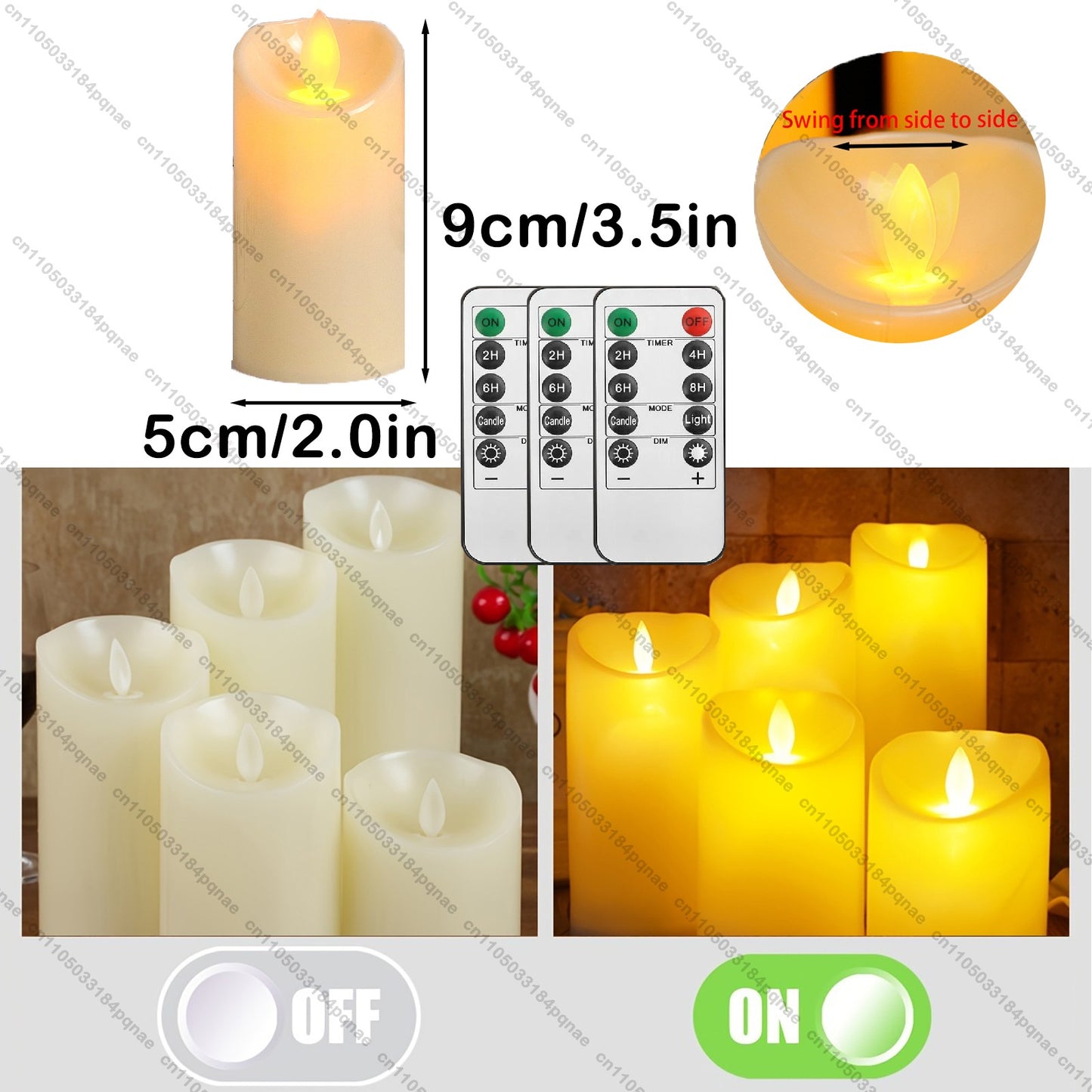 10-240pcs Flameless Fake Candle LED Flickering Candles with Remote Control Battery Operated Pillar Candles for Valentine's Day
