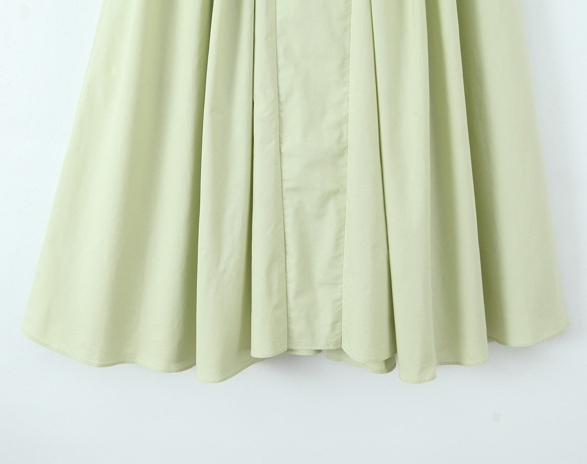 YENKYE Sexy Backless Green Elegant Halter Dress For Women Low Waist A-line Midi