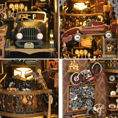 Carro Modelo Vintage Clássico Carro de Madeira Criativo DIY Kit de Quebra-Cabeça 3D Livro de Recanto Experimento de Ciência Educação Brinquedos Infantis Estante de Livros