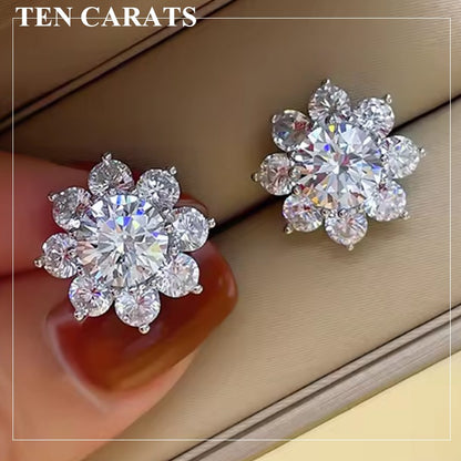 Brincos Pendentes de Moissanite de Dez Quilates para Mulheres, Joia Elegante com Corte Hexagonal, Presente de Luxo para Aniversário e Festas