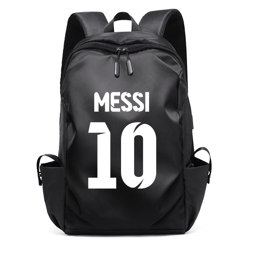 Mochila Escolar MESSI de Futebol para Meninos e Meninas, Mochila Unissex para Estudantes Universitários, Mochila para Notebook Feminina Masculina, Mochila para Adolescentes com Porta USB