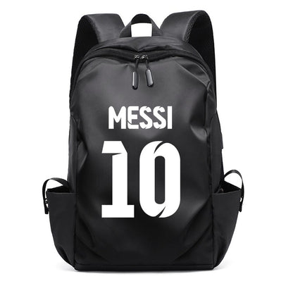 Mochila Escolar MESSI de Futebol para Meninos e Meninas, Mochila Unissex para Estudantes Universitários, Mochila para Notebook Feminina Masculina, Mochila para Adolescentes com Porta USB